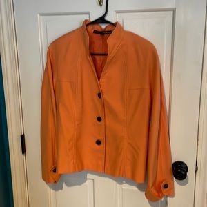 Orange mandarin collar blazer size 10p